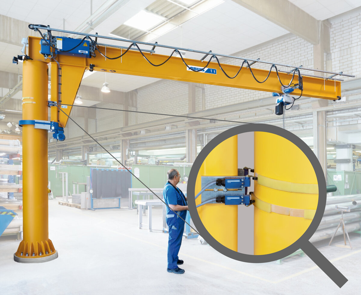 Motion stops for ABUS jib cranes